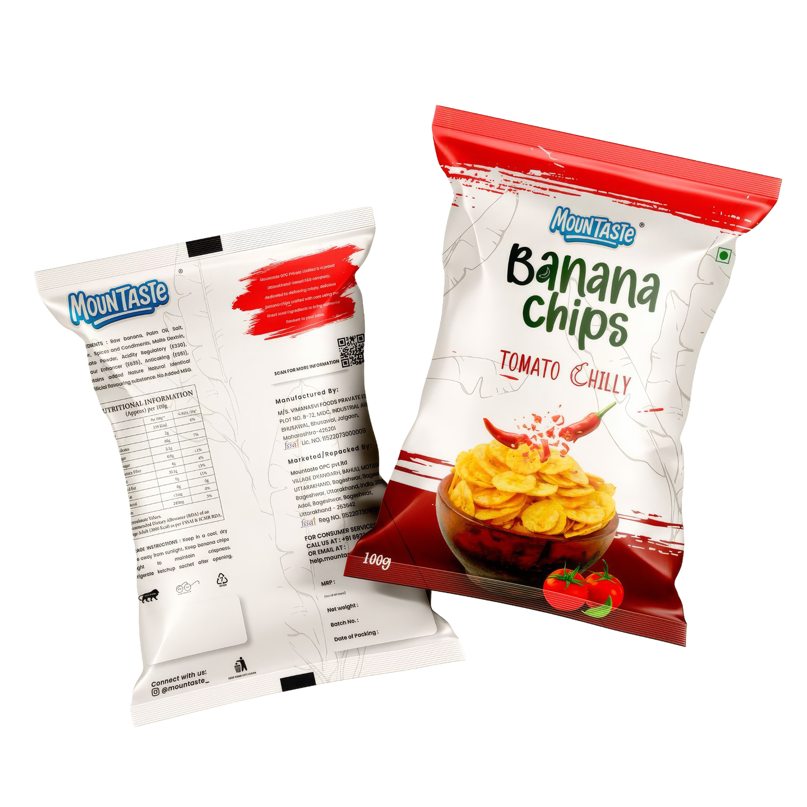 MOUNTASTE Banana Chips Back View
